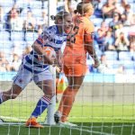 Natasha Dowie scores for Reading FC Women against Tottenham Hotspur. Photo: Neil Graham.