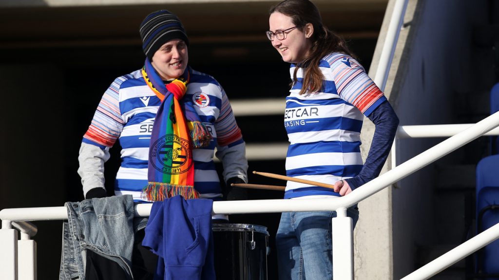 There be drummers at Reading FC Women. Photo: Neil Graham.