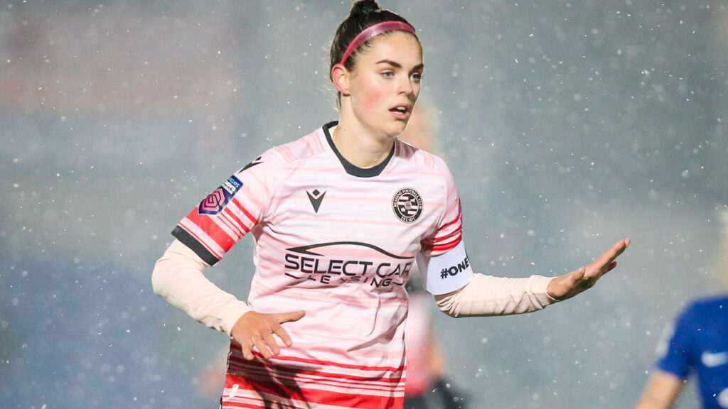 Emma Harries captains Reading FC Women. Photo: Neil Graham.