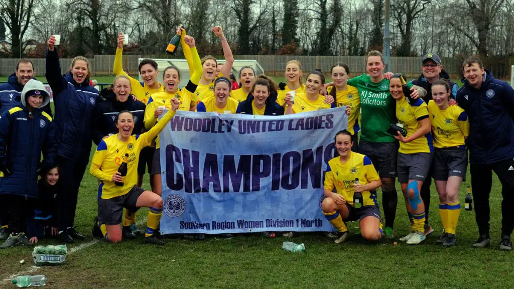 Woodley United Ladies are the SRWFL Division One North Champions. Photo: Andrew Batt.