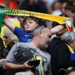 Ascot United fans at Wembley. Photo: Neil Graham.