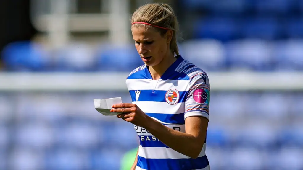 Justine Vanhaevermaet with a note. Photo: Andy Wicks/Impetus Football.