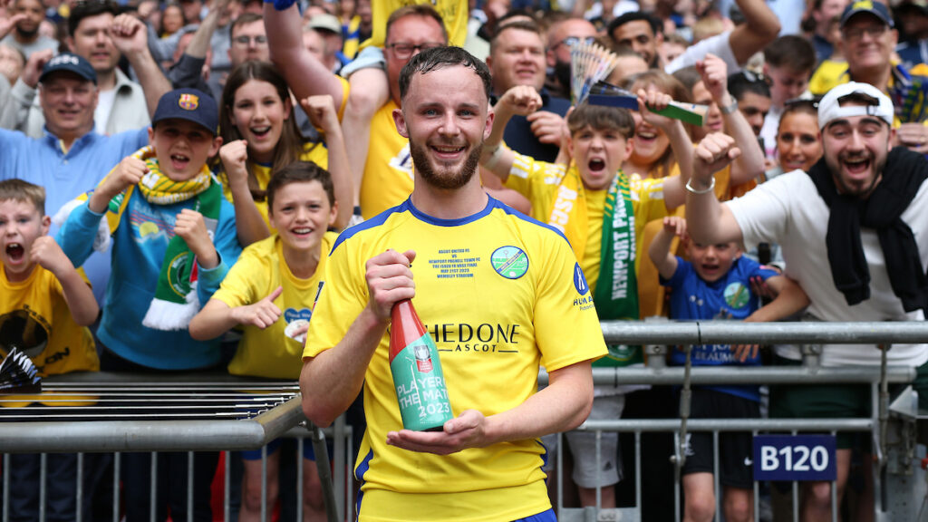 Sean McCormack was named Player of the Match at the FA Vase Final. Photo: Neil Graham.