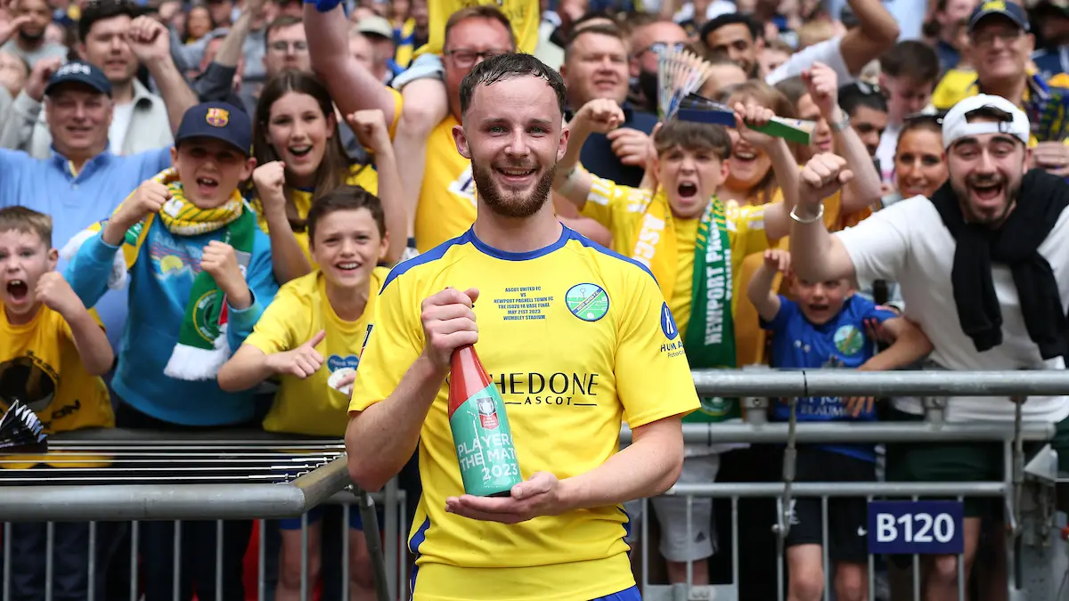 Sean McCormack was named Player of the Match at the FA Vase Final. Photo: Neil Graham.