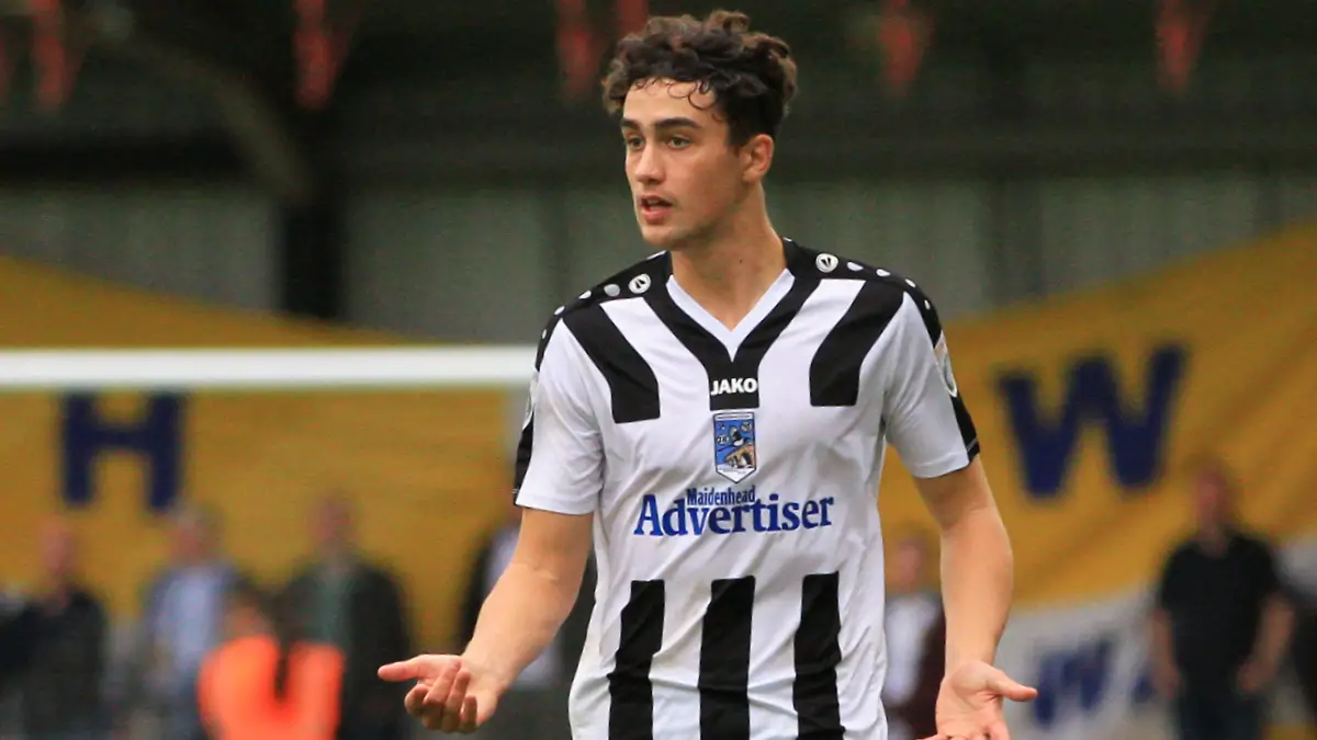 Max Kilman playing for Maidenhead United. Photo: Mick Vogel.