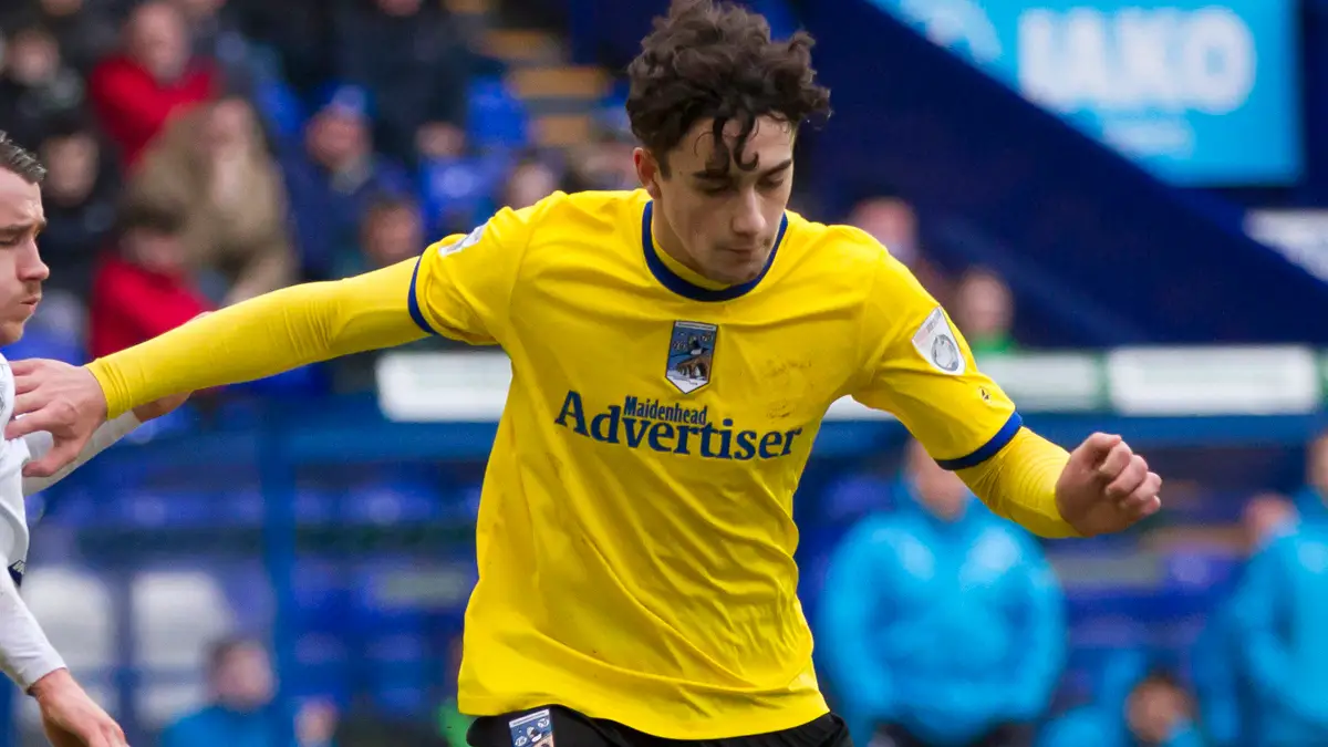 Max Kilman playing for Maidenhead United. Photo: Mick Vogel.