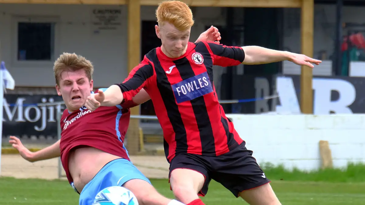 Action from the BTC Junior Cup Final between Wraysbury and Berks County. Photo: Andrew Batt.