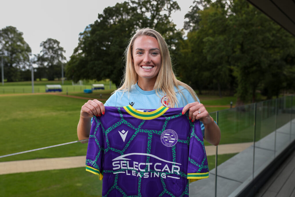 Rachel Dugdale with Reading's Third Shirt. Photo: Neil Graham.