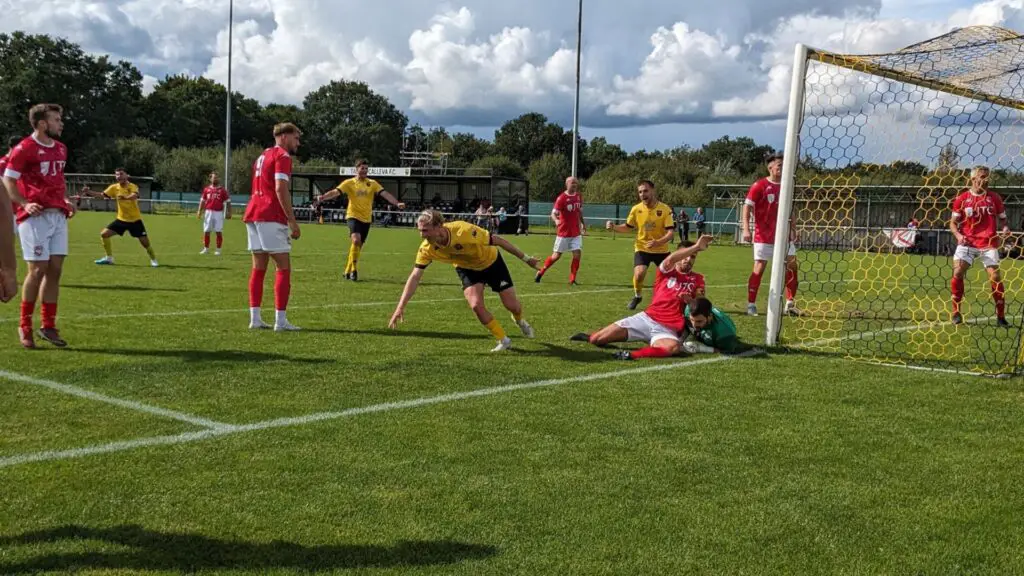 Tadley Calleva score against Jersey Bulls. Photo: Dan Walkley.