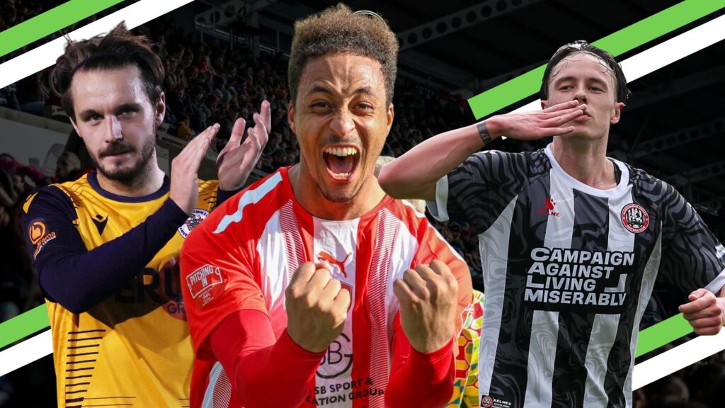Left to right: Johnny Goddard of Slough Town, Darryl Harrison of Bracknell Town and Reece Smith of Maidenhead United.