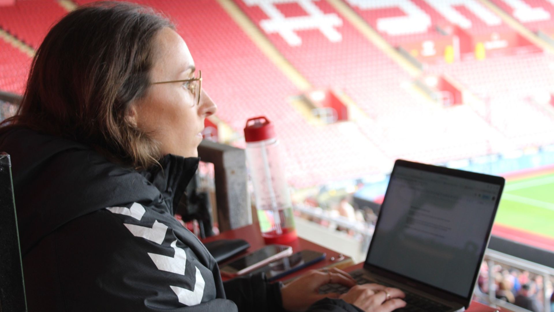 Alicia Povey on match day duty. Photo supplied.