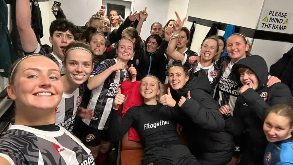 Inside the Maidenhead United Women dressing room.