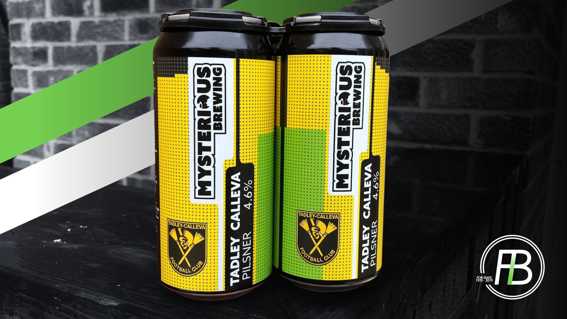 The new Mysterious Brewing Pilsner in Tadley Calleva colours.