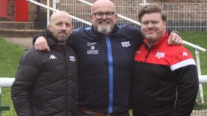 Binfield chairman Andy Cotton with his new management team. Photo: Daisy Spiers.