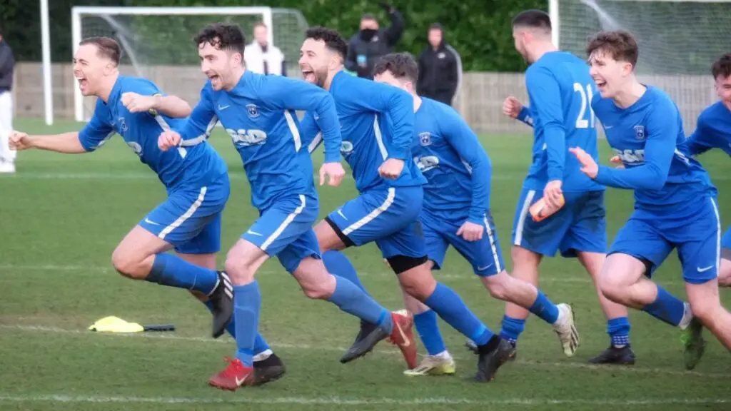 Party time as Maidenhead Town win on penalties. Photo: Andrew Batt.