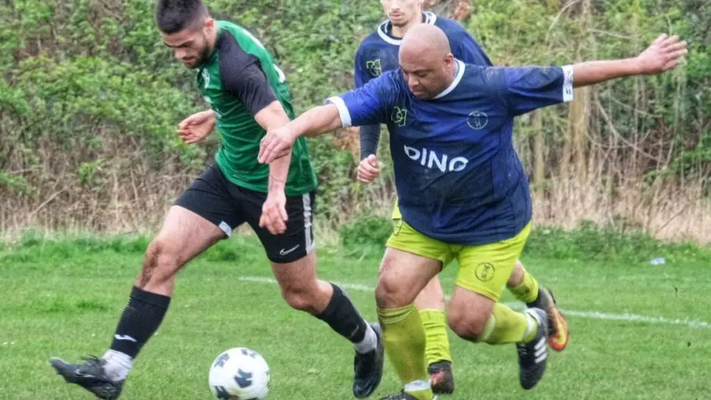 Neville Roach playing for The Nags Head in the Reading Sunday League. Photo: Andrew Batt.