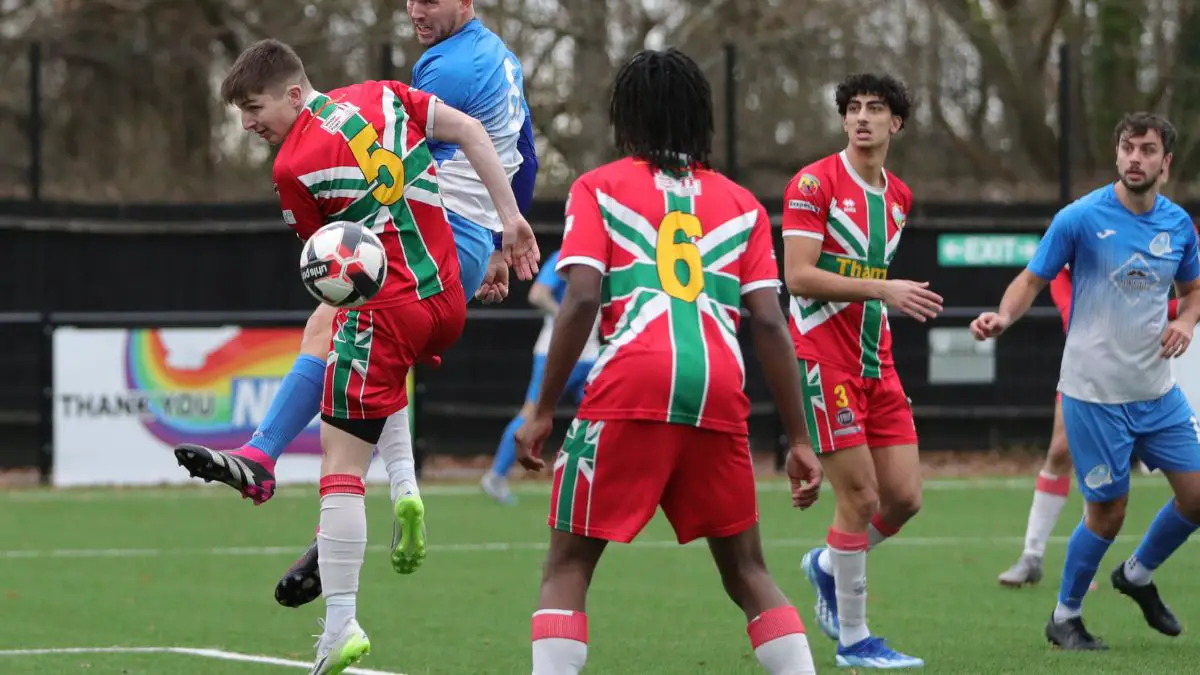 A crowded penalty box. Action from Windsor vs Eversley & California. Photo: Richard Milam.