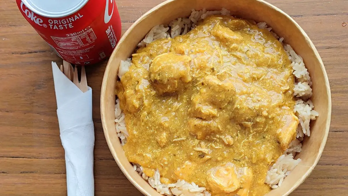 A bowl of chicken curry at Ascot United - £7 at time of visit in August 2024.