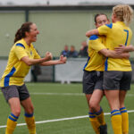 Woodley United celebrate winning in the Adobe Women's FA Cup (Andy Wicks)