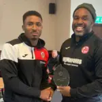 Simeon Weekes with Marcus Richardson. Photo via AFC Aldermaston.