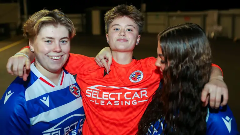 Reading FC Women goalkeeper Cherry Preisner is front and centre. Photo: Neil Graham.