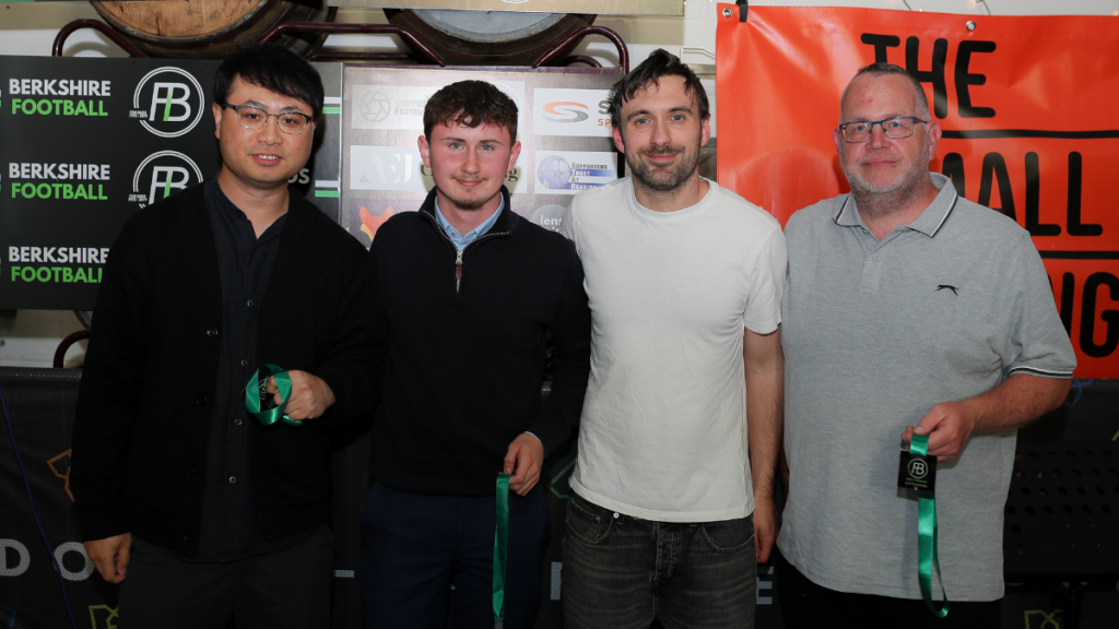 Nominees for the 2024 Berkshire Football Awards with Paul Watson. Photo: Neil Graham.