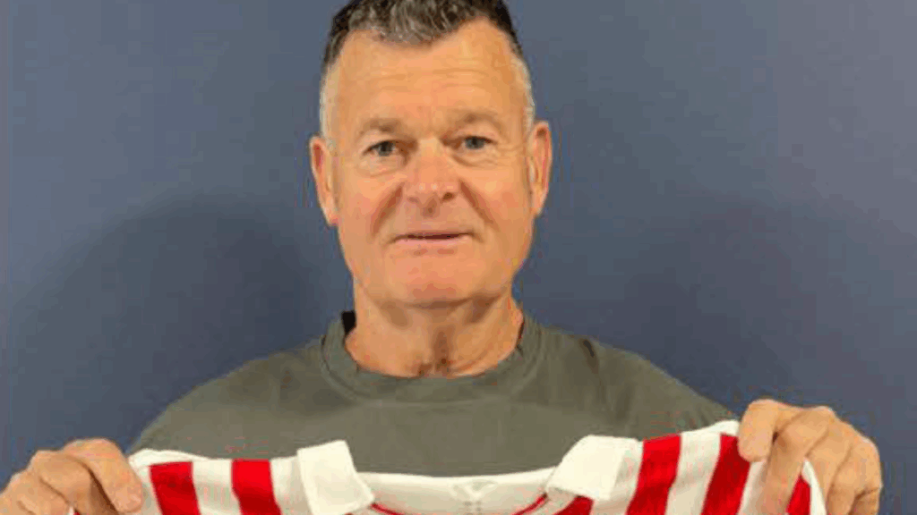 Mick Woodham is unveiled by Langley FC. Photo supplied by club.