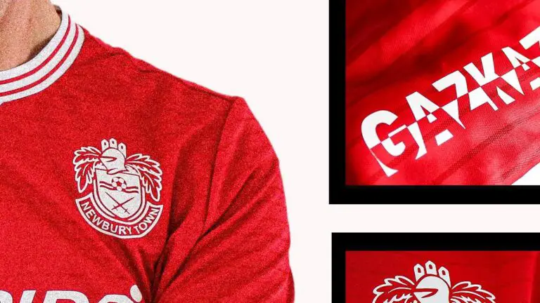 The new red Newbury Town kit.