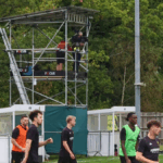 The BBC gantry looks out across Barlow's Park in the Tadley Calleva vs Weymouth. Photo: Dan Walkley.