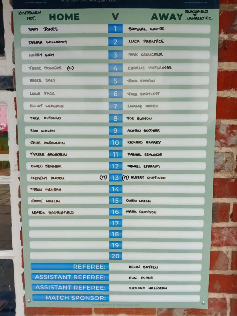 Someone has some very patient handwriting at Kintbury Rangers.