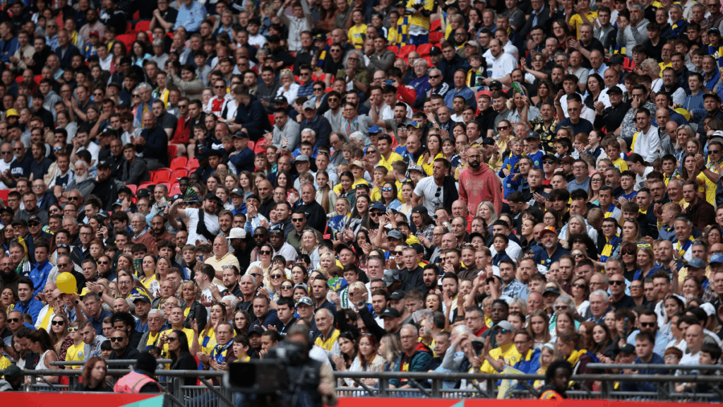 Ascot United fans at Wembley for the FA Vase Final. Photo: Neil Graham.