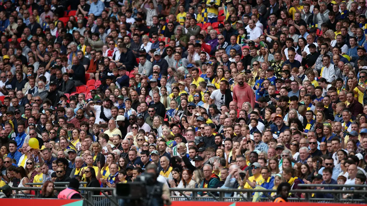Ascot United fans at Wembley for the FA Vase Final. Photo: Neil Graham.