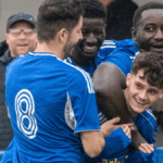 Reading City players celebrate in the FA Vase. Photo: Peter Toft.