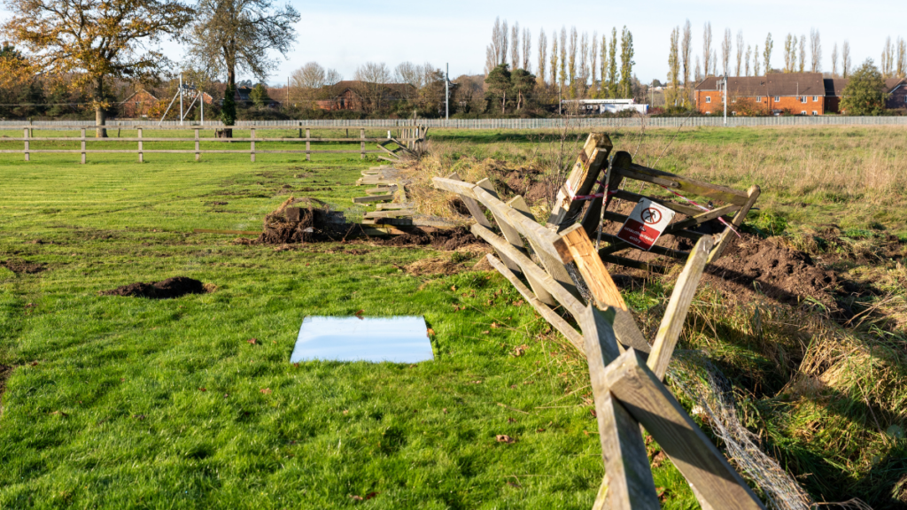 Damage caused by vandals at Reading YMCA FC in November. Photo: Brian Baggaley.