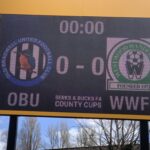 Scoreboard is ready at Slough Town. Photo: Callum Withers.