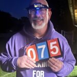 Stuart Cripps during his 24 hour walkathon around the Reading YMCA pitch.