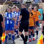 Ashridge Park and Slough Town head out to Cantley Park for kick-off in the Adobe Women's FA Cup. Photo: Dave Read.
