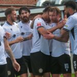 Hungerford Town players celebrate during the 2025/26 season. Photo: Jeff Youd.