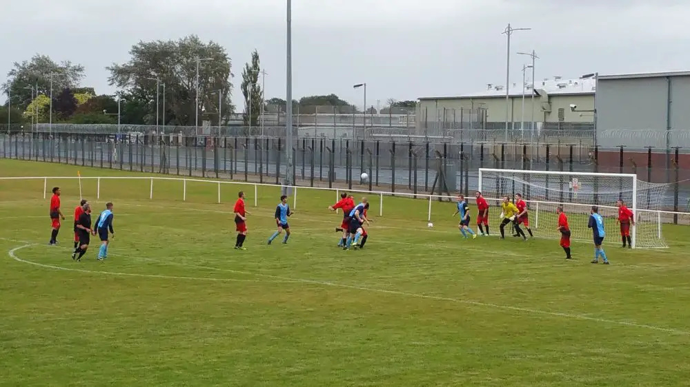 Photo of AFC Aldermaston vs Sandhurst Town. Photo via @craigdabbs1 on twitter.