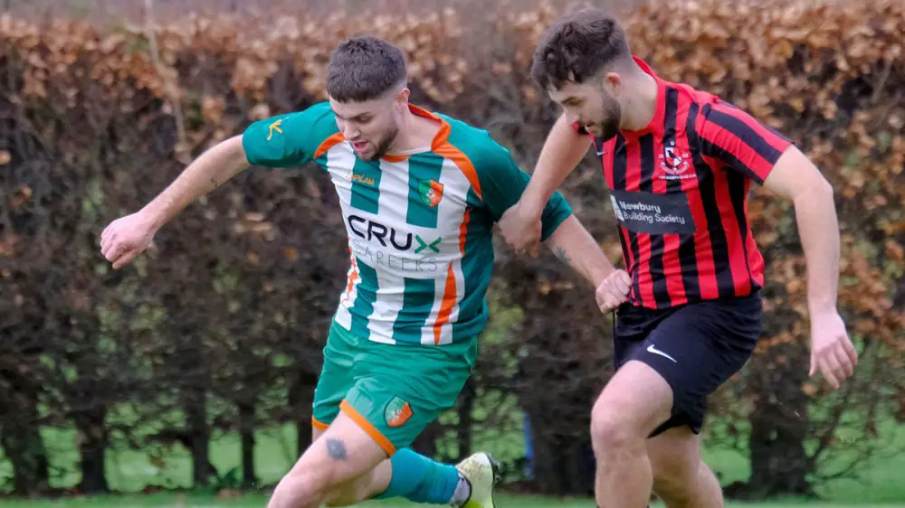 Action from Finchampstead vs Yateley United. Photo: Andrew Batt.