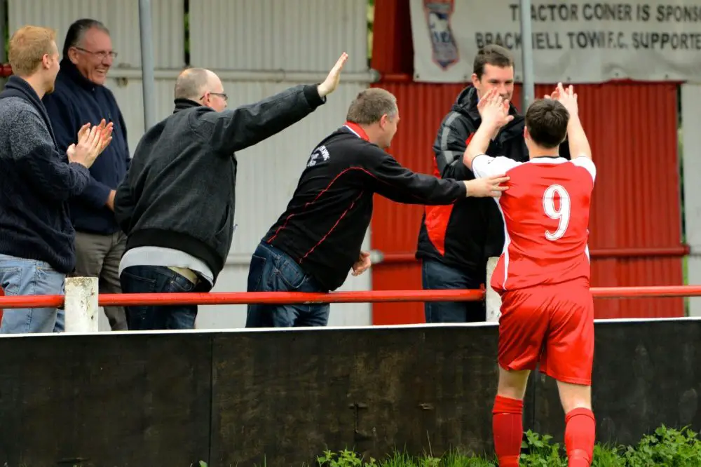 Ben Knight celebrates with Michael Godfrey