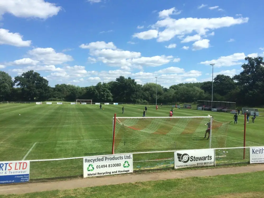 Binfield FC's Hill Farm Lane in the sunshine. Photo: Tom Canning.