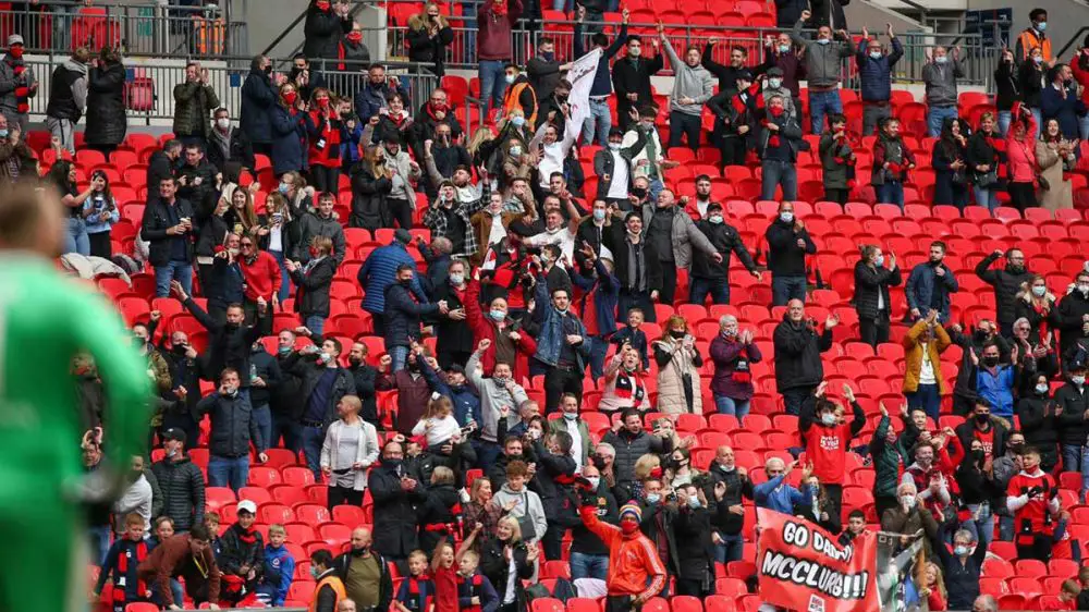 Binfield fans in the Wembley crowd. Photo: Neil Graham / ngsportsphotography.com