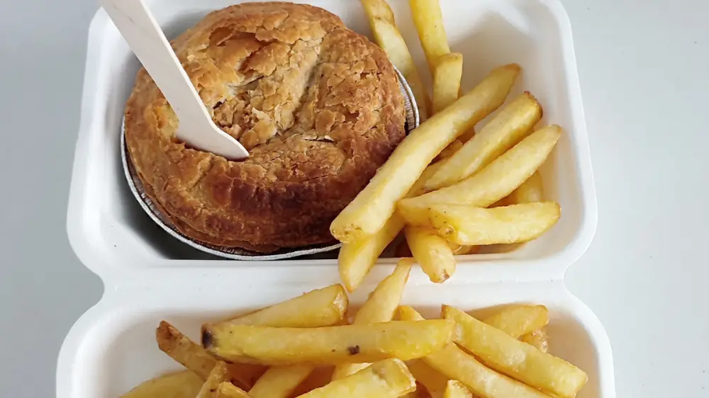 Steak pie, chips and a soft drink came in at £9 - at time of visit in August 2024.