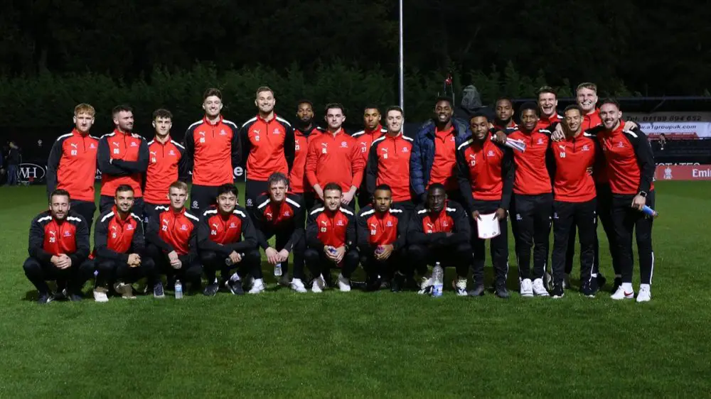 Bracknell Towns FA Cup squad for the game against Ipswich Town. Photo: Neil Graham.