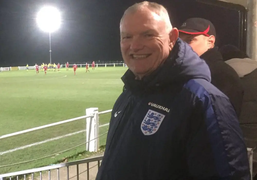 FA Chairman Greg Clarke at Ascot United. Photo supplied by the club.