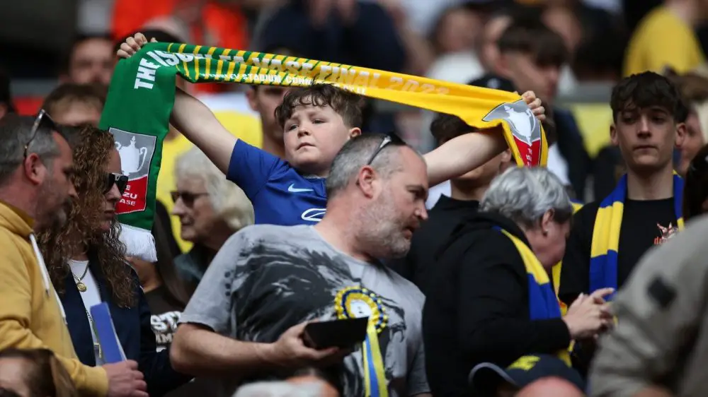 Ascot United fans at Wembley. Photo: Neil Graham.