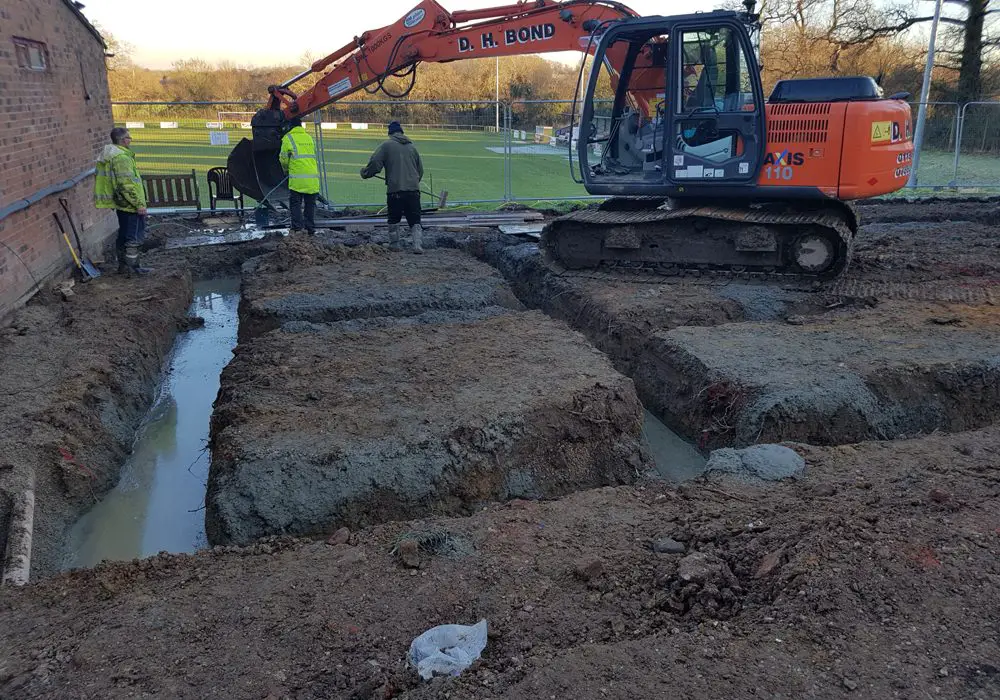 Foundations being dug at Binfield FC. Photo: Glenn Duggleby.