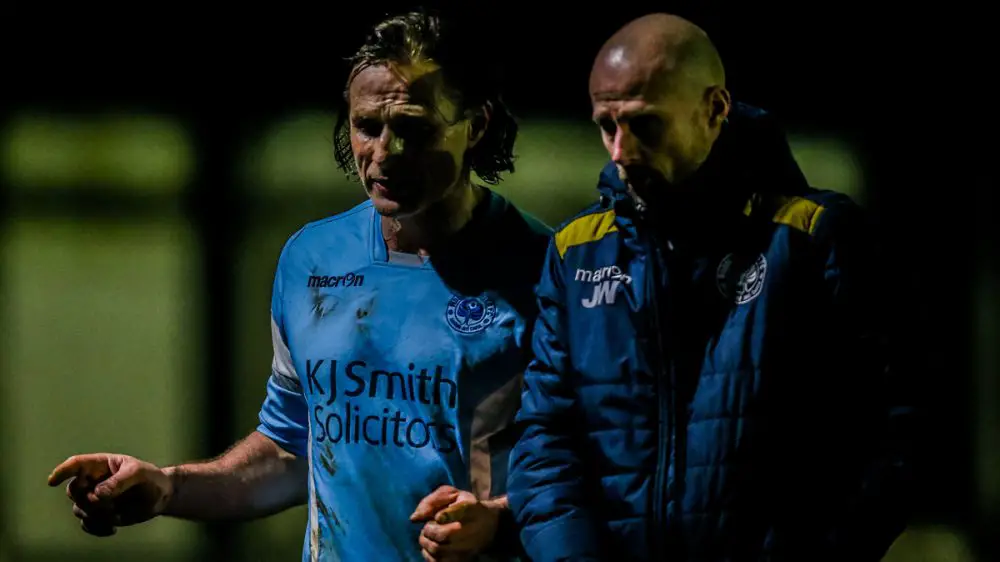 Gareth Ainsworth and Jamie Williams. Photo: Neil Graham / ngsportsphotography.com