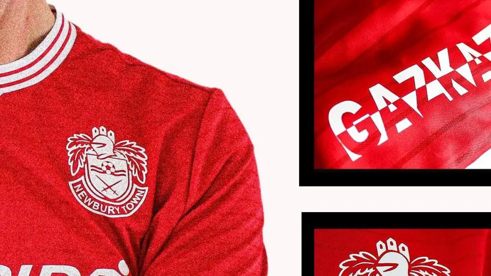 The new red Newbury Town kit.